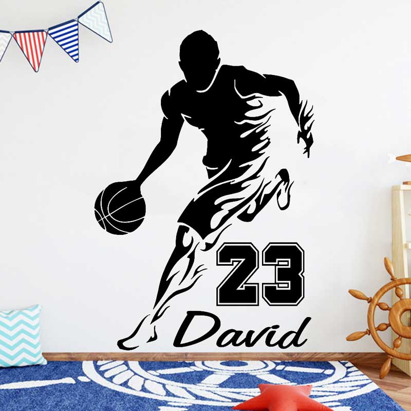 Blister Plaster Sport - Custom Name Basketball Player Wall Sticker