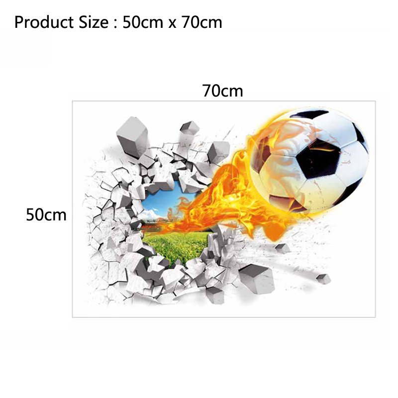 3D Football Broken Wall Sticke - Blister Plaster Sport 评论和价格